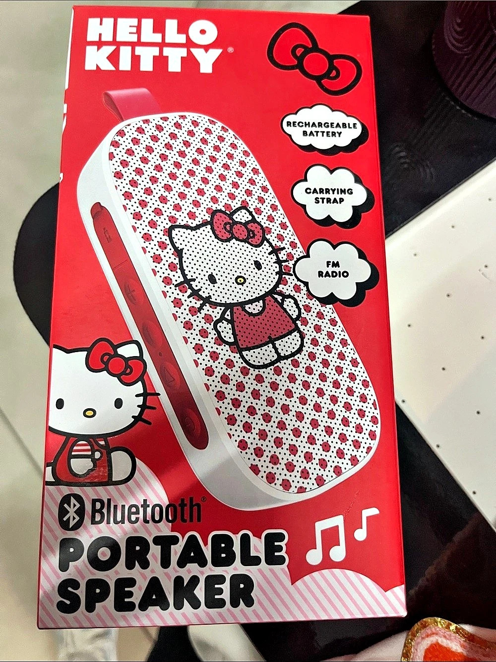 Hello Kitty Portable Speaker Bluetooth Red NWT